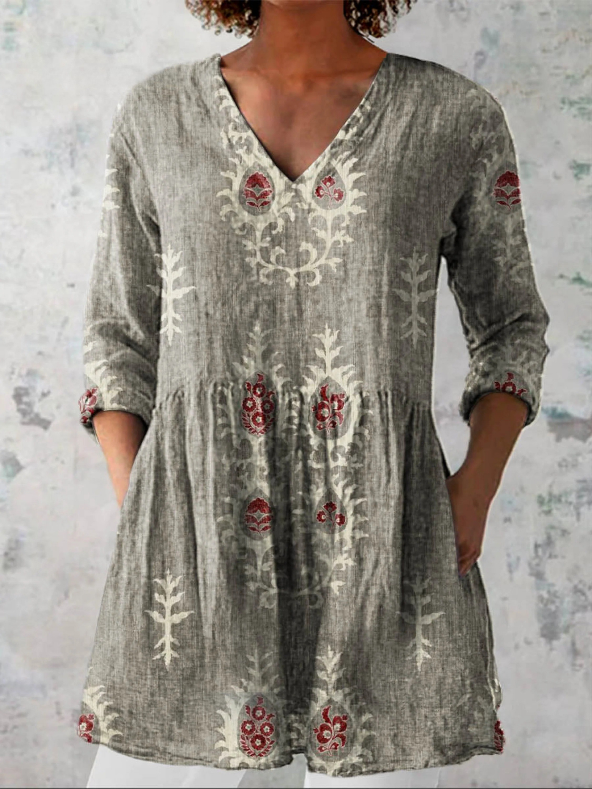 BEAUMONT NICE | BLOUSE LONGUE À COL EN V POUR FEMMES