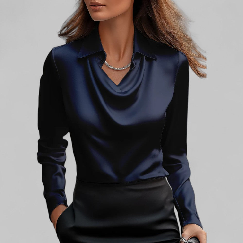 BEAUMONT NICE | BLOUSE EN SATIN DRAPÉE POUR FEMMES