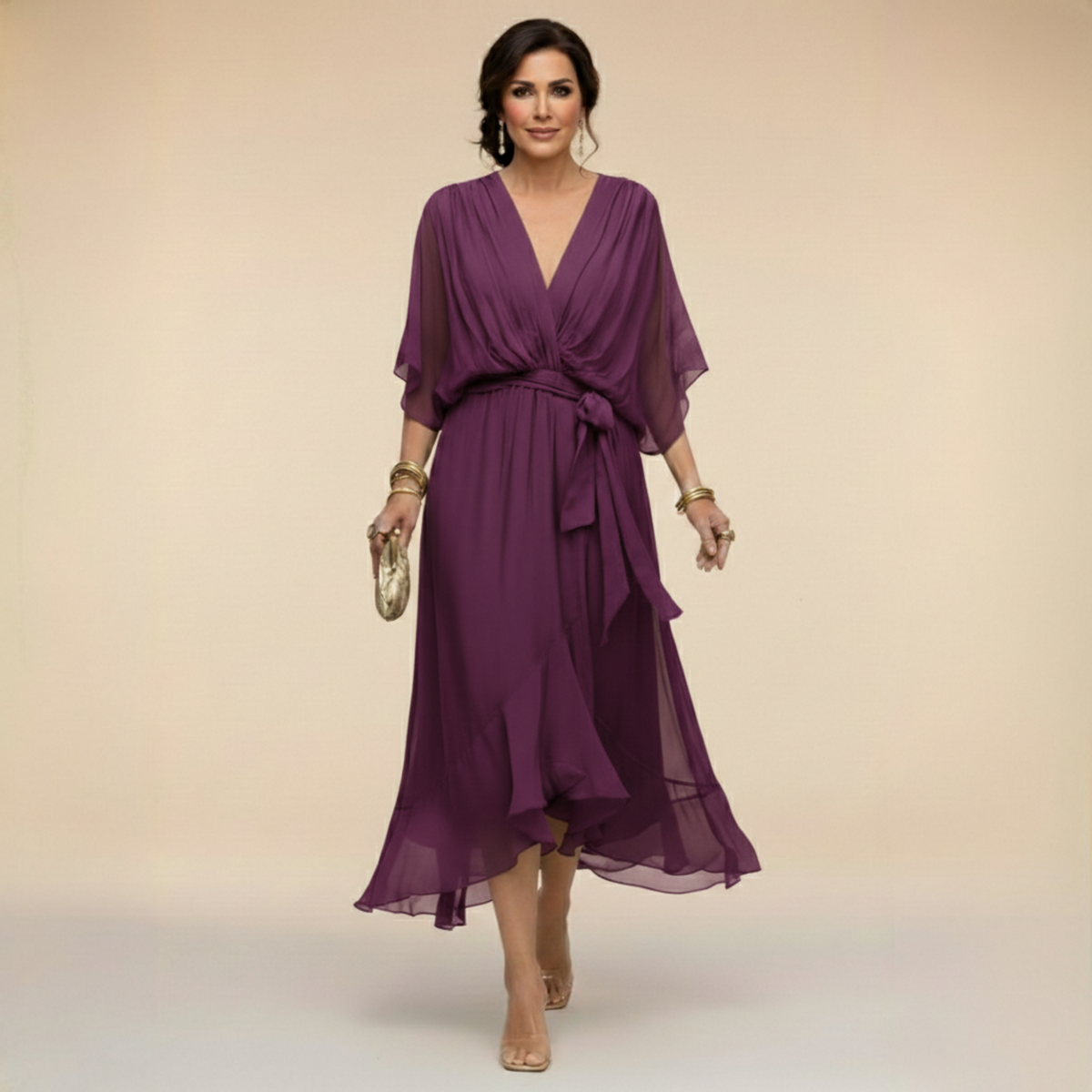 BEAUMONT NICE | ROBE FLUIDE EN CHIFFON POUR FEMMES
