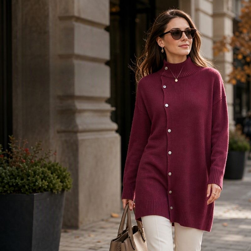 BEAUMONT NICE | PULL COL ROLLO À BOUTONS POUR FEMMES