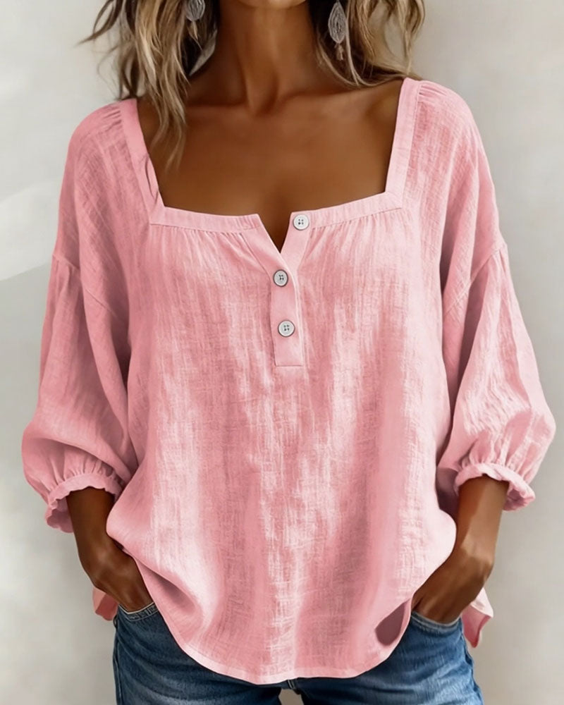 BEAUMONT NICE | BLOUSE À COL CARRE POUR FEMMES