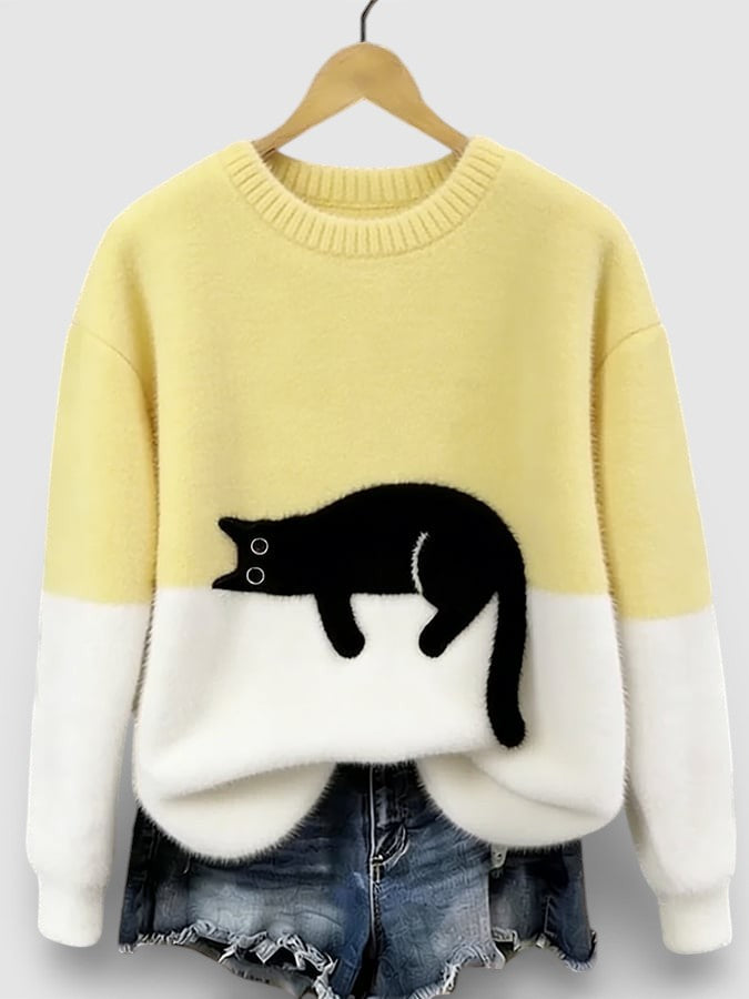 BEAUMONT NICE | PULL IMPRIMÉ FÉLIN POUR FEMMES