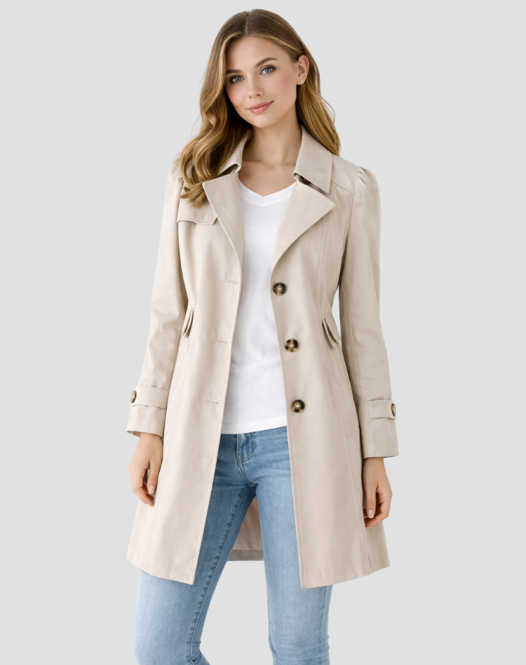 BEAUMONT NICE | TRANCHÉE MANTEAU CLASSIQUE À REVERS POUR FEMMES