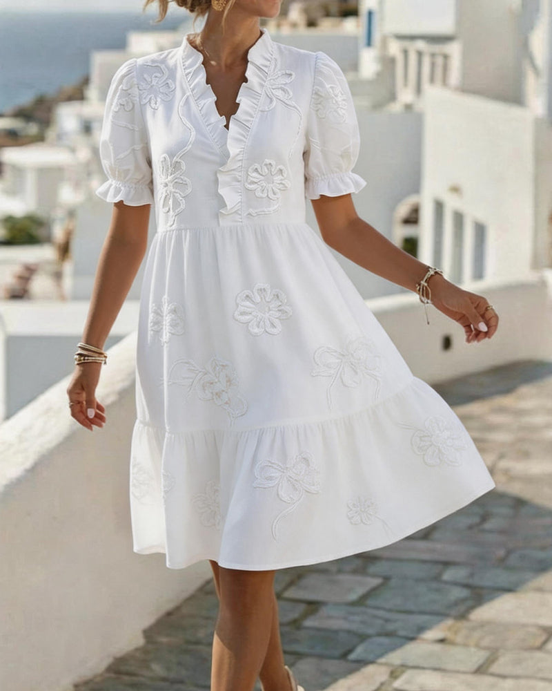 BEAUMONT NICE | ROBE À VOLANTS BRODÉE POUR FEMMES