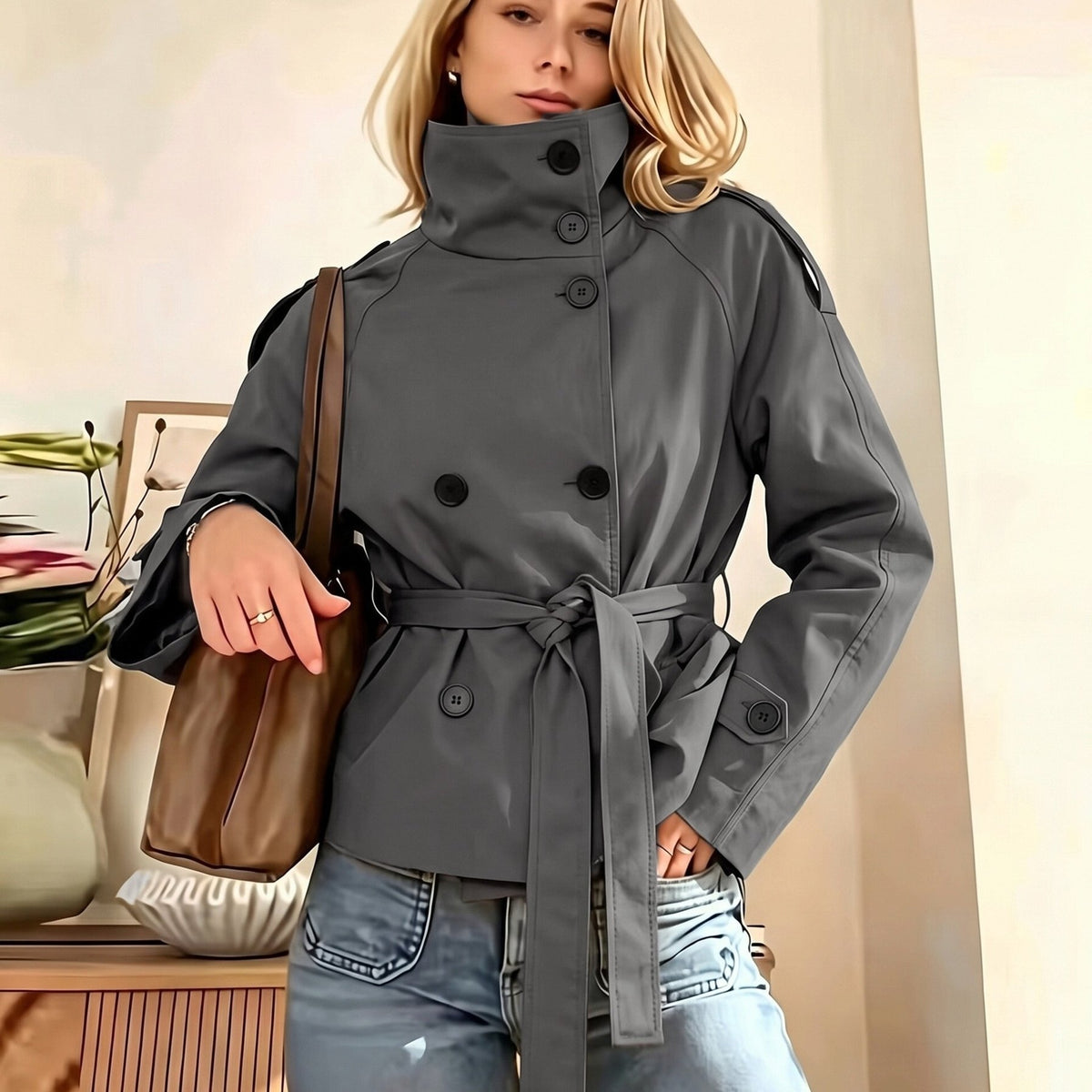 BEAUMONT NICE | TRENCH-COAT COURT CEINTURÉE POUR FEMMES
