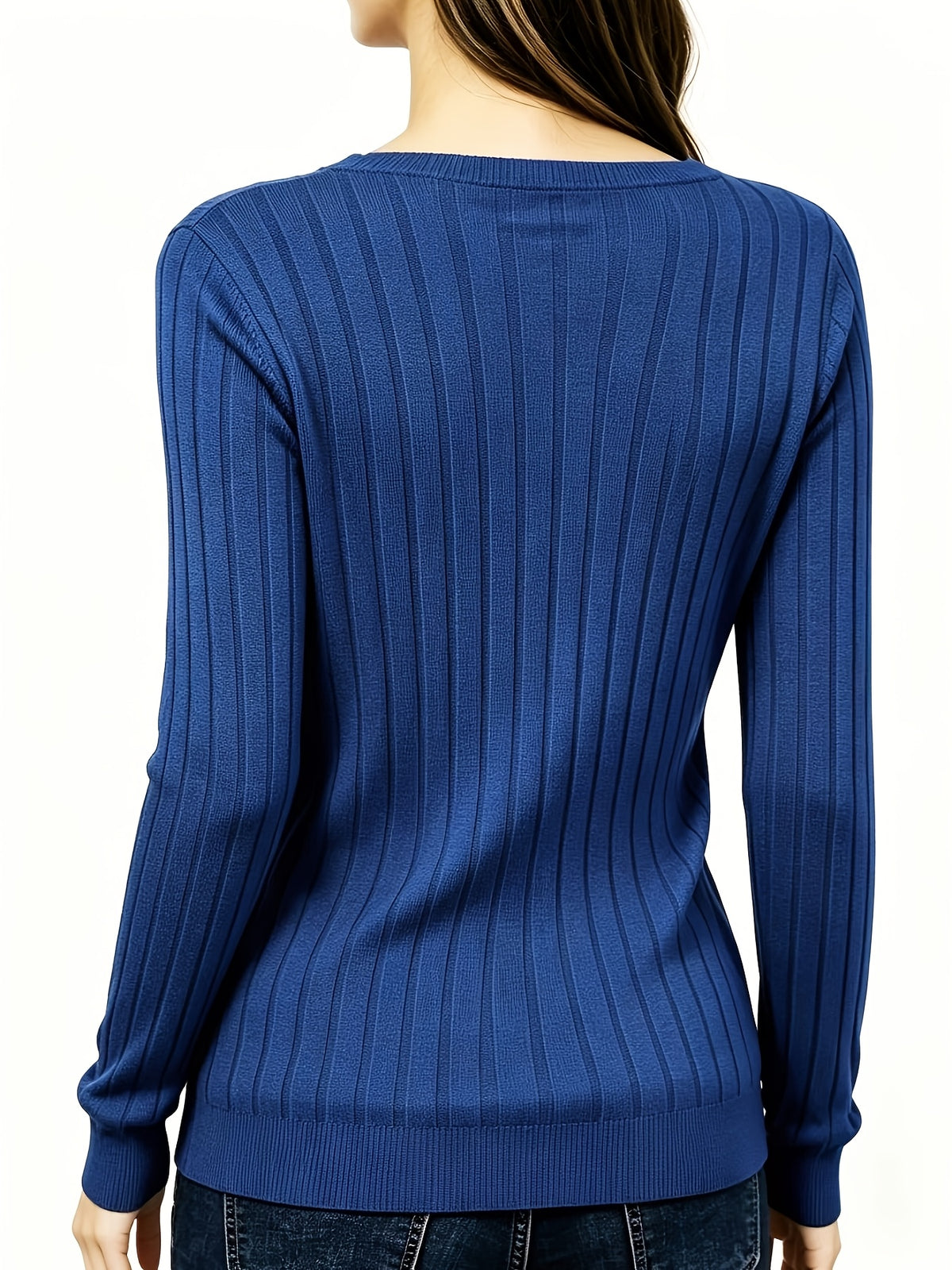 BEAUMONT NICE | PULL CÔTELÉ COL V POUR FEMMES