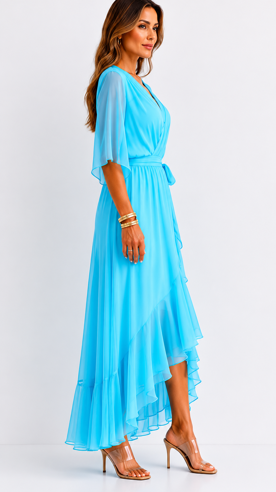 BEAUMONT NICE | ROBE EN CHIFFON À ENVELOPPER POUR FEMMES