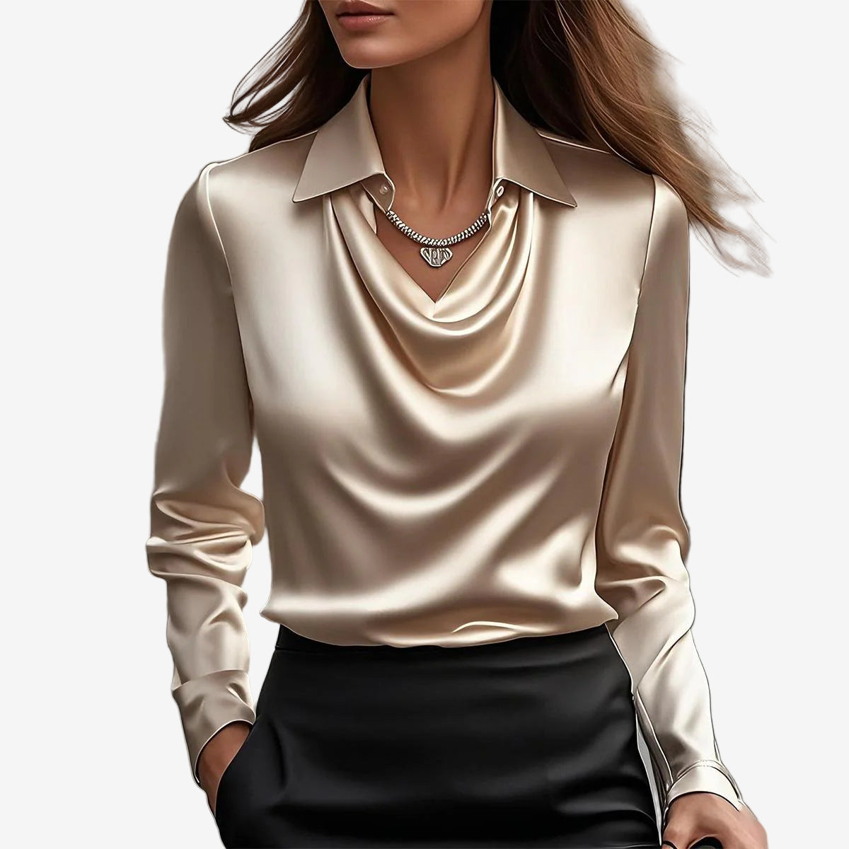 BEAUMONT NICE | BLOUSE DRAPÉE COL COWL POUR FEMMES