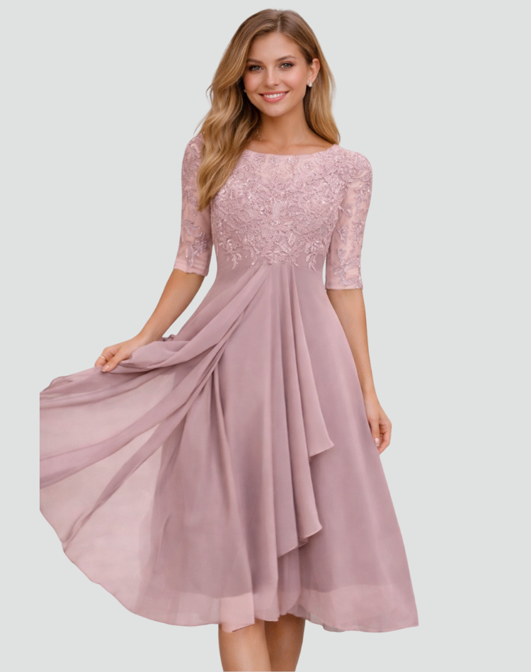 BEAUMONT NICE | ROBE MIDI EN TULLE À DENTELLE POUR FEMMES