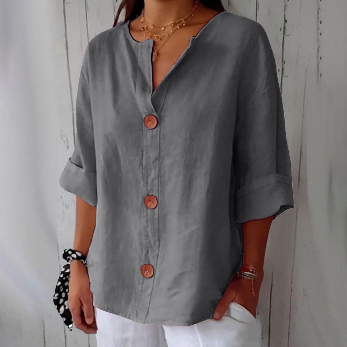 BEAUMONT NICE | CHEMISE À COL EN V POUR FEMMES