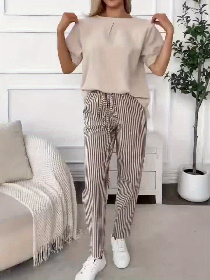 BEAUMONT NICE | PANTALONS LARGES À RAYURES POUR FEMMES