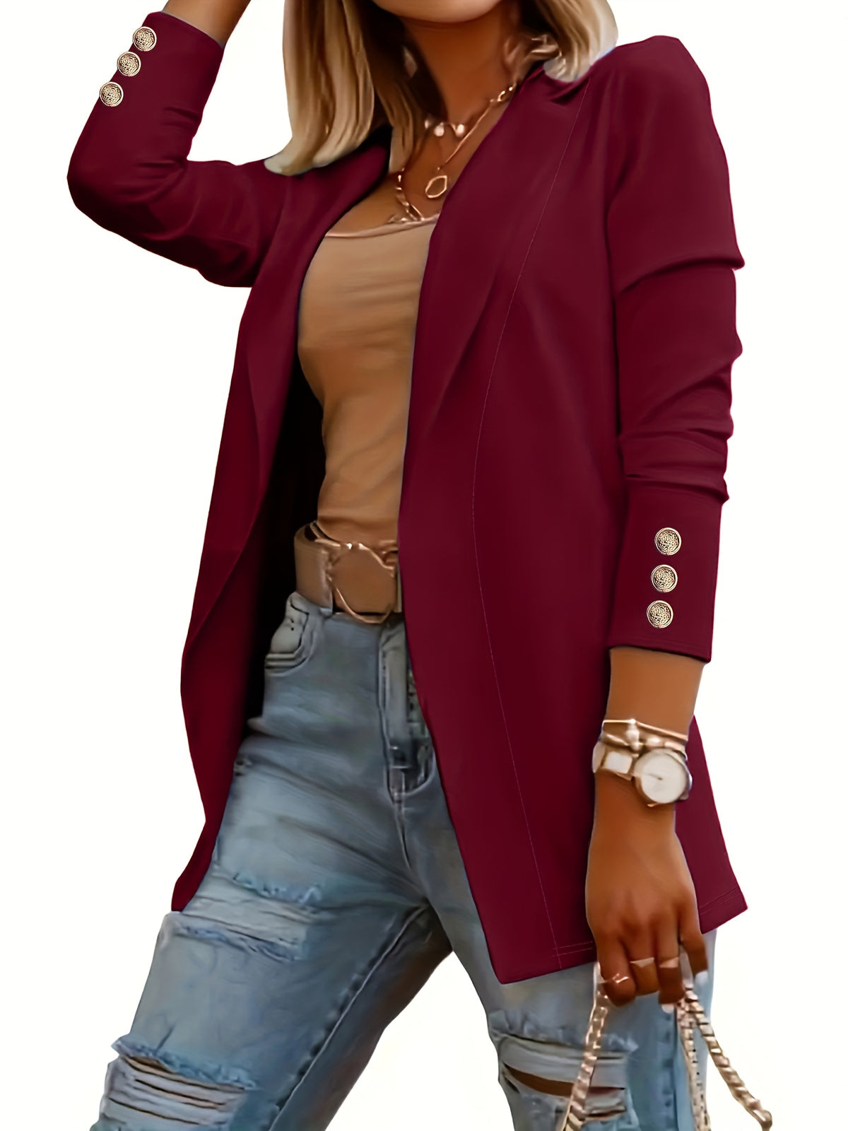 BEAUMONT NICE | BLAZER À BOUTONS EN OR POUR FEMMES