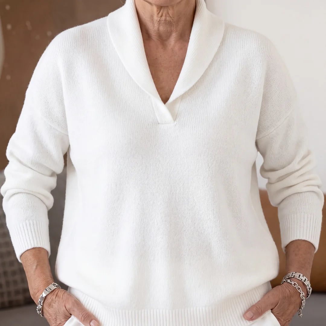 BEAUMONT NICE | PULL DRAPÉ À COL EN V POUR FEMMES