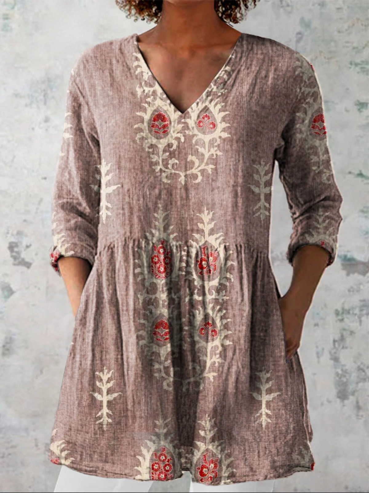 BEAUMONT NICE | BLOUSE LONGUE À COL EN V POUR FEMMES