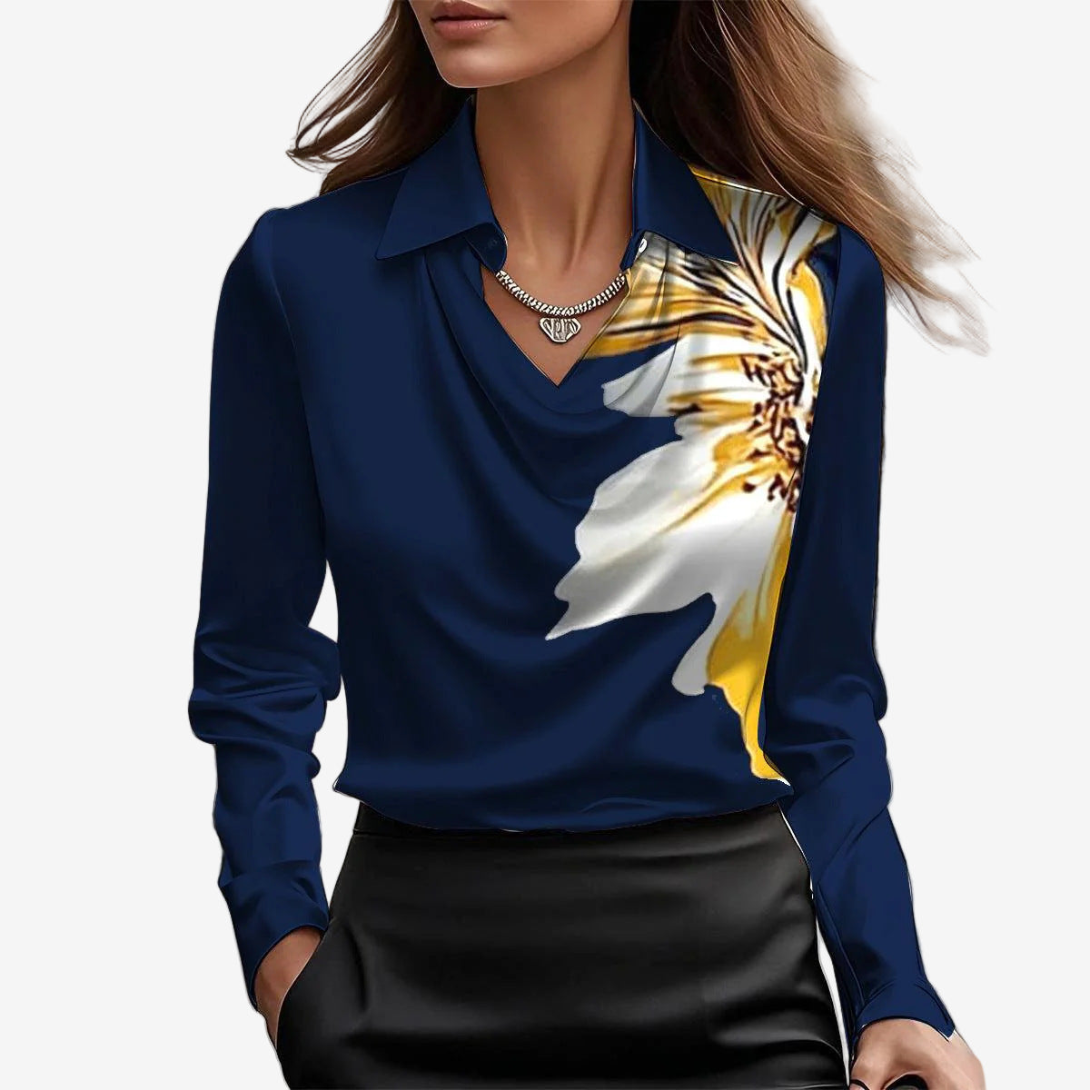 BEAUMONT NICE | BLOUSE DRAPÉE COL COWL POUR FEMMES