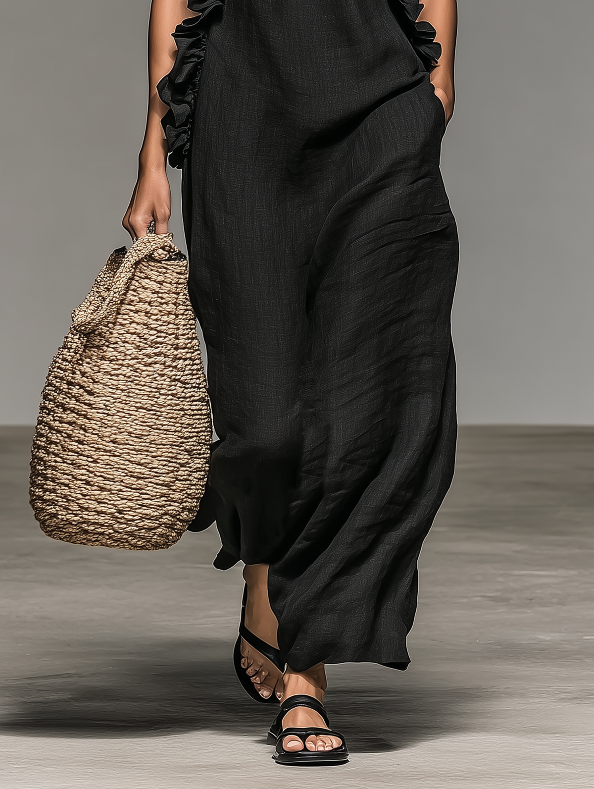 BEAUMONT NICE | ROBE MAXI VOLANTÉE POUR FEMMES