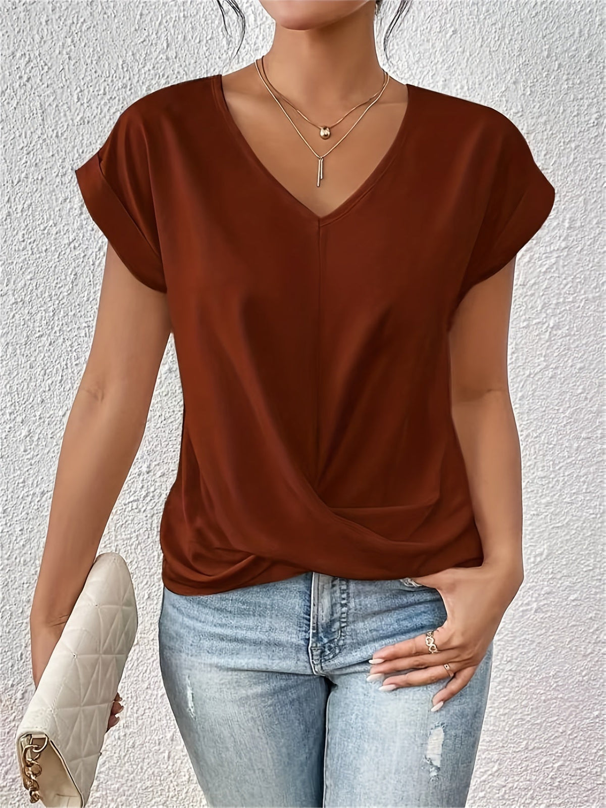 BEAUMONT NICE | T-SHIRT À COL EN V ÉLÉGANT POUR FEMME