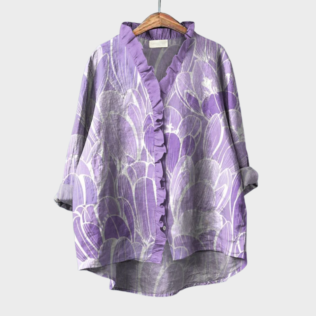 BEAUMONT NICE | BLOUSE FLORALE VIOLETTE POUR FEMMES