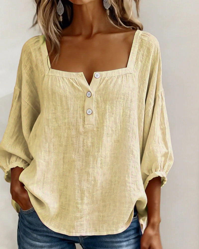 BEAUMONT NICE | BLOUSE À COL CARRE POUR FEMMES