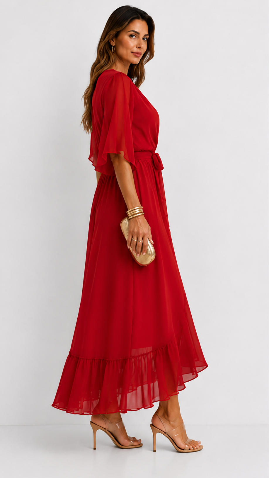 BEAUMONT NICE | ROBE EN CHIFFON À ENVELOPPER POUR FEMMES