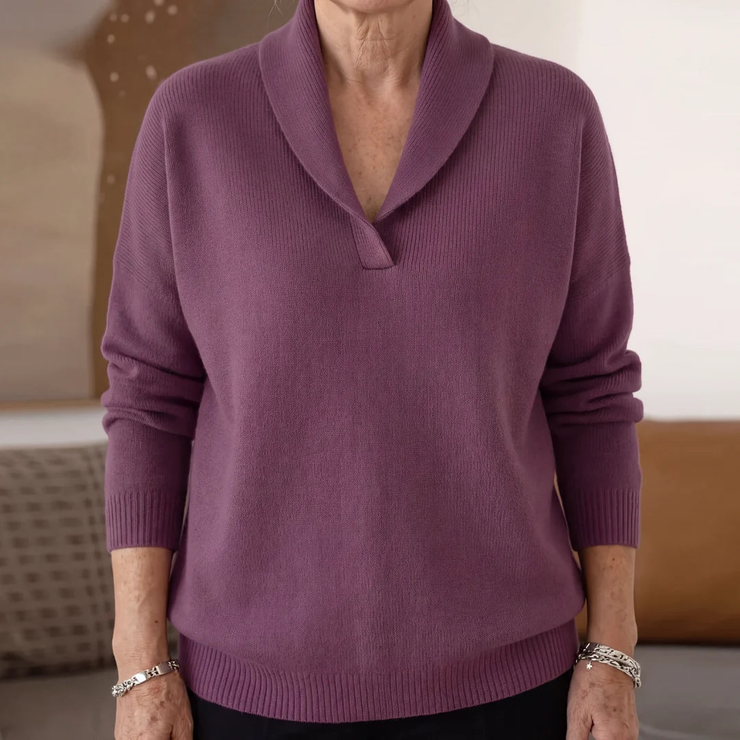 BEAUMONT NICE | PULL DRAPÉ À COL EN V POUR FEMMES
