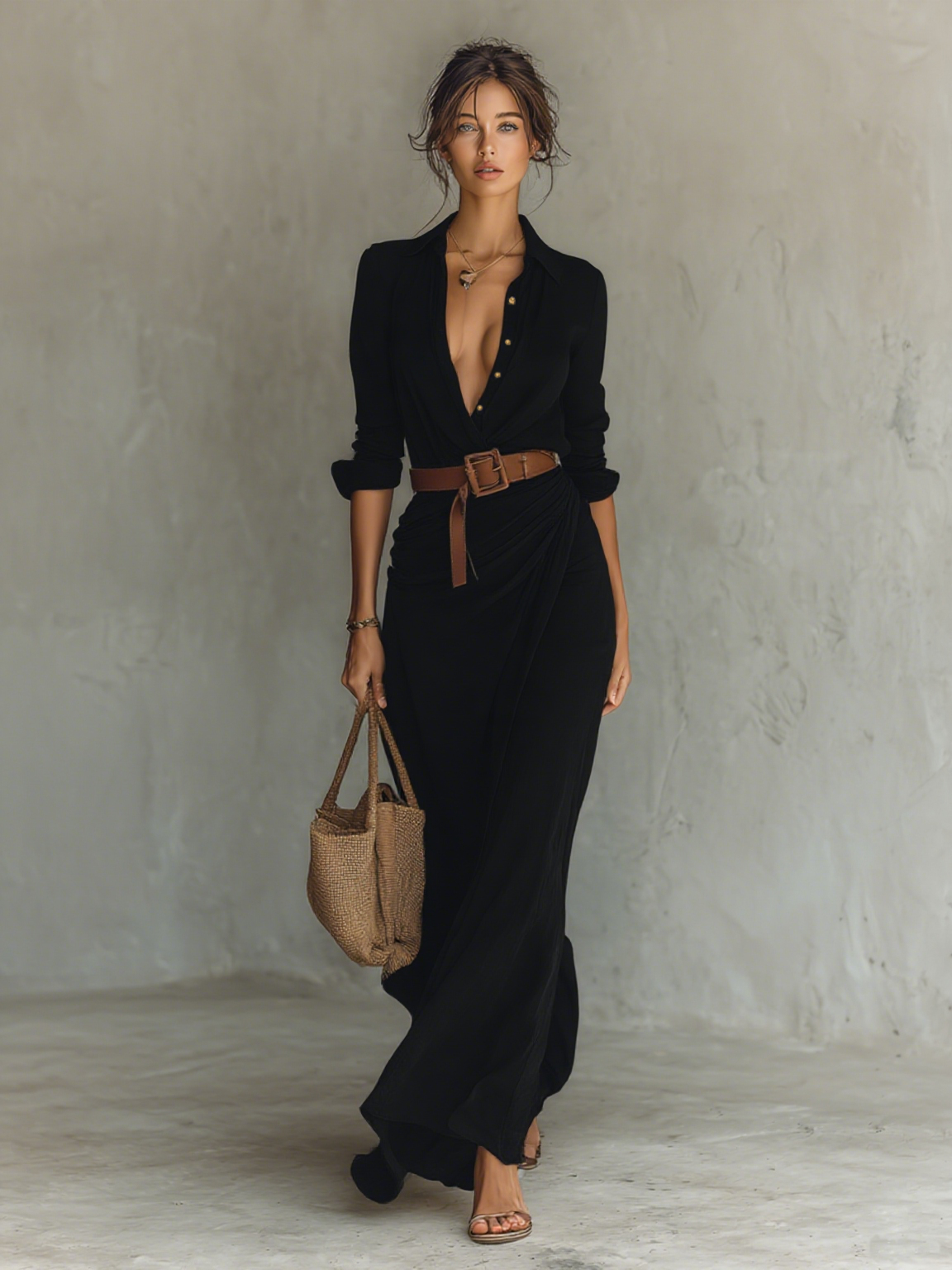 BEAUMONT NICE | ROBE MAXI À CEINTURE POUR FEMMES