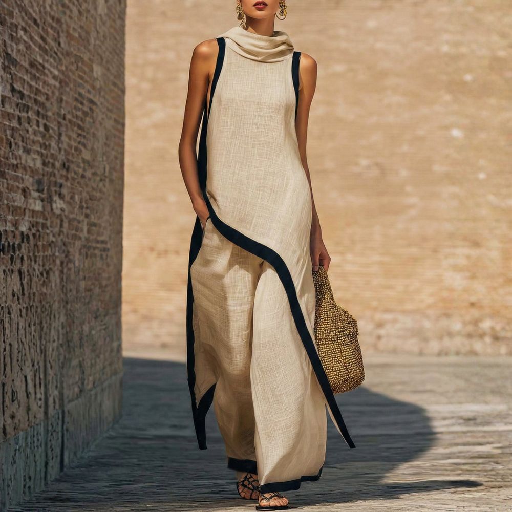 BEAUMONT NICE | ENSEMBLE EN LIN ASYMÉTRIQUE POUR FEMMES