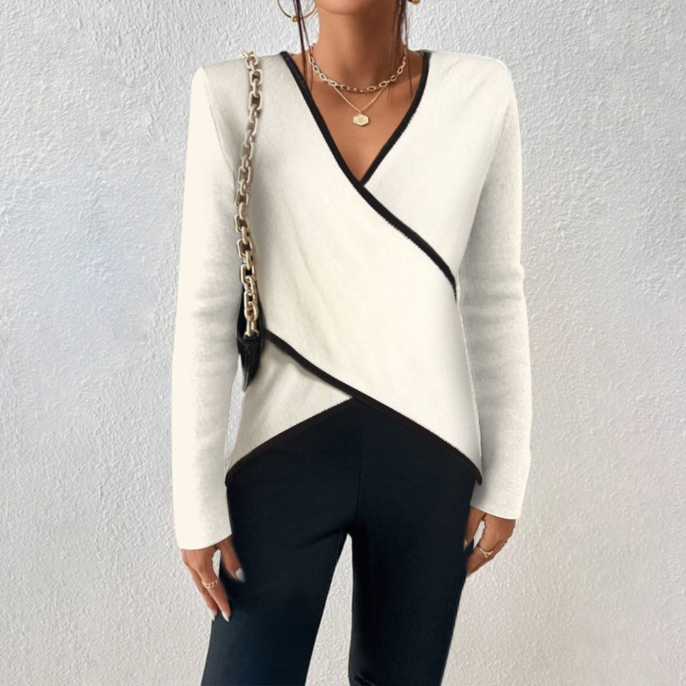 BEAUMONT NICE | PULL AJUSTÉ À COL EN V POUR FEMMES