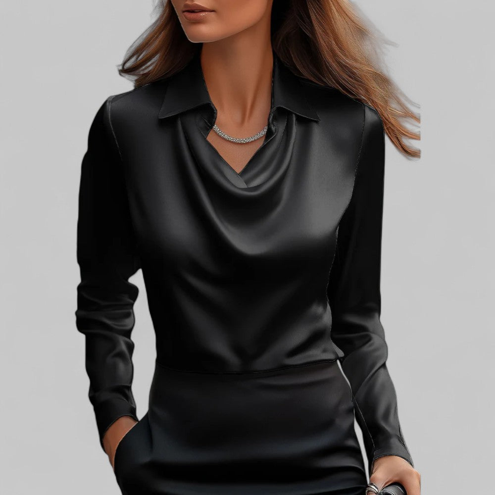 BEAUMONT NICE | BLOUSE EN SATIN DRAPÉE POUR FEMMES