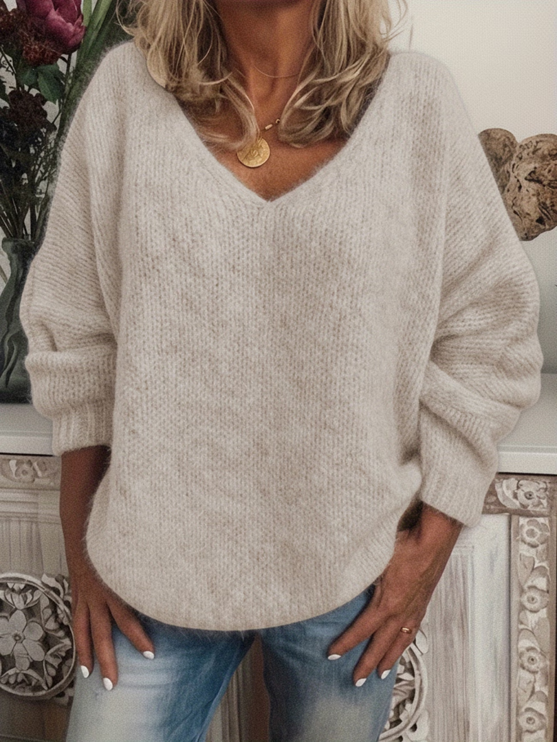 BEAUMONT NICE | PULL CHAUD À COL V POUR FEMMES