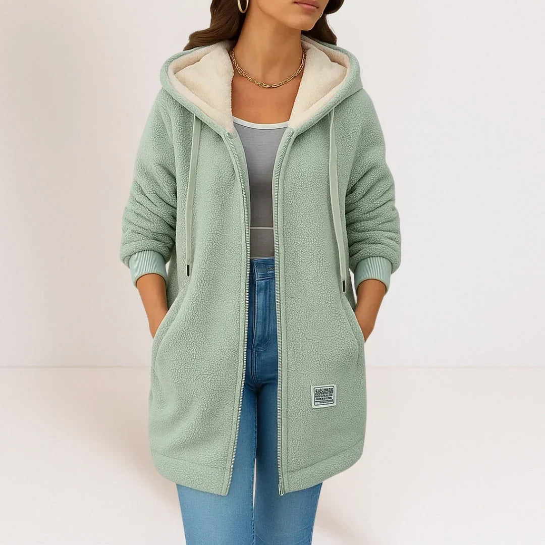 BEAUMONT NICE | VESTE FLEECE LONGUE À CAPUCHE POUR FEMMES
