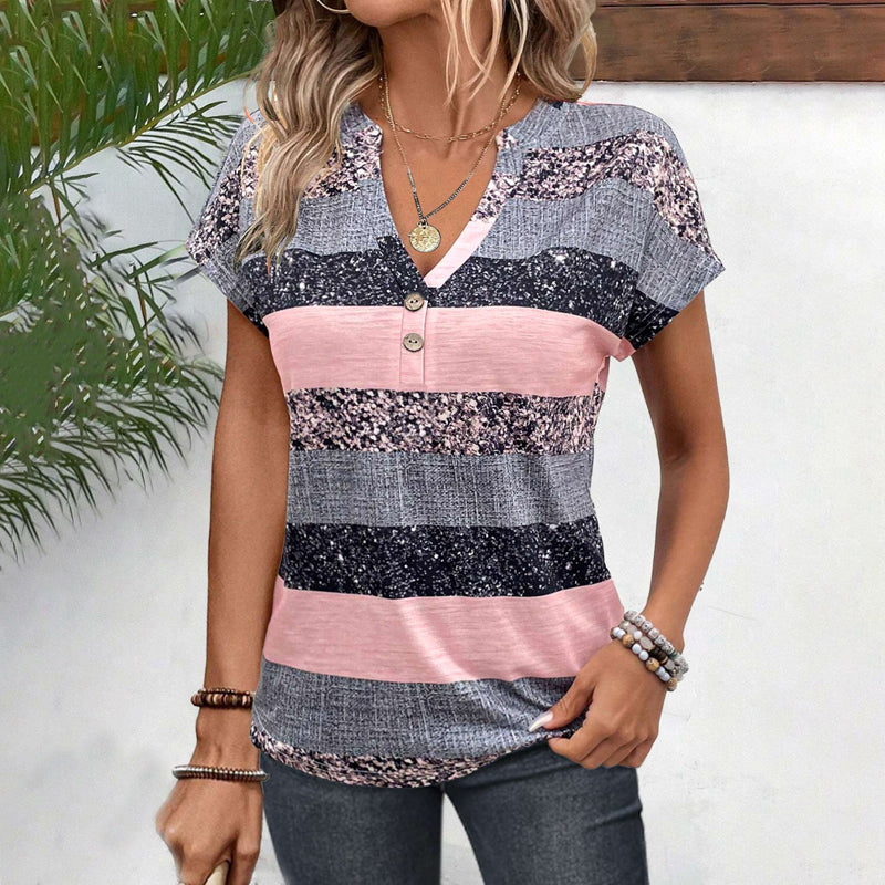 BEAUMONT NICE | BLOUSE RAYÉE COL V POUR FEMMES
