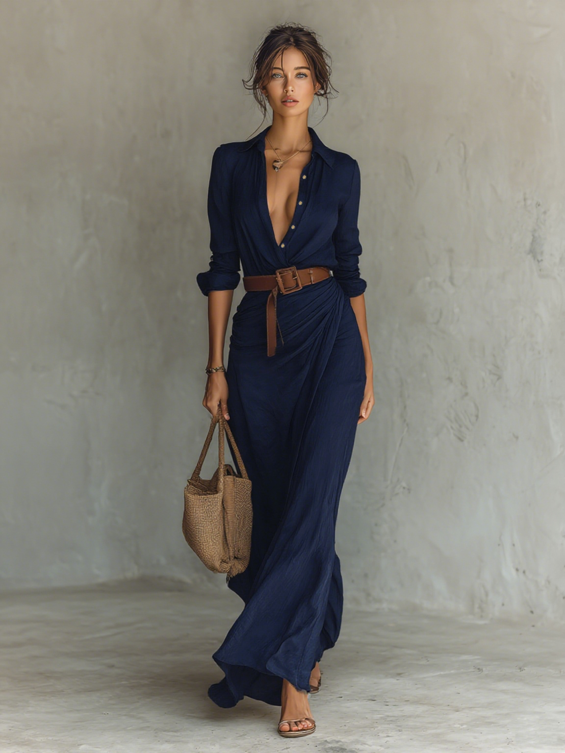 BEAUMONT NICE | ROBE MAXI À CEINTURE POUR FEMMES