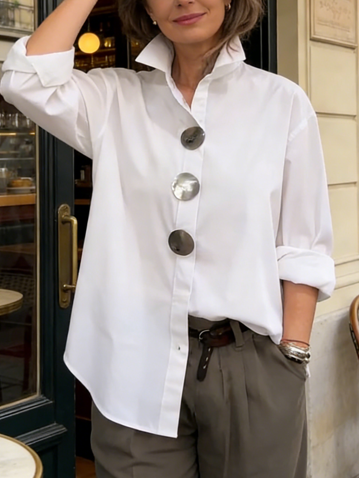 BEAUMONT NICE | BLOUSE CLASSIQUE À BOUTONS POUR FEMME