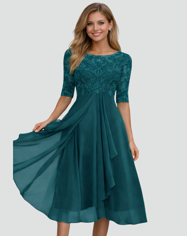 BEAUMONT NICE | ROBE MIDI EN TULLE À DENTELLE POUR FEMMES