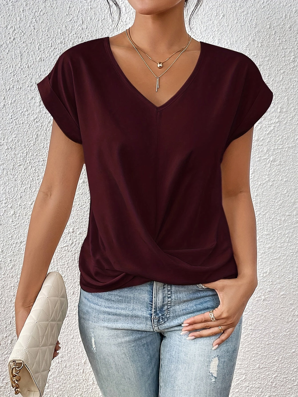 BEAUMONT NICE | T-SHIRT À COL EN V ÉLÉGANT POUR FEMME