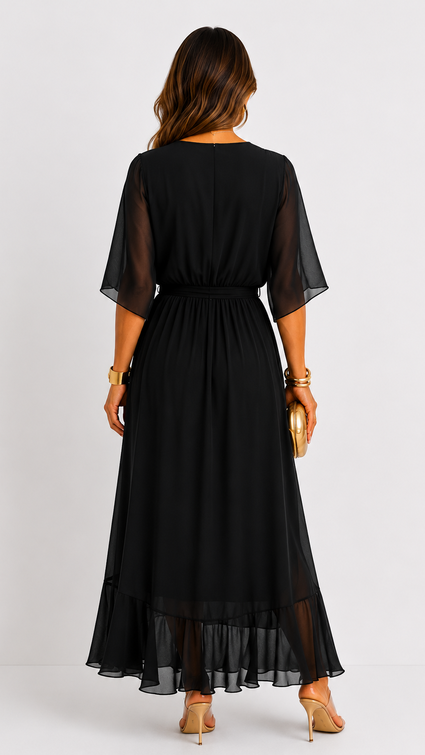 BEAUMONT NICE | ROBE EN CHIFFON À ENVELOPPER POUR FEMMES