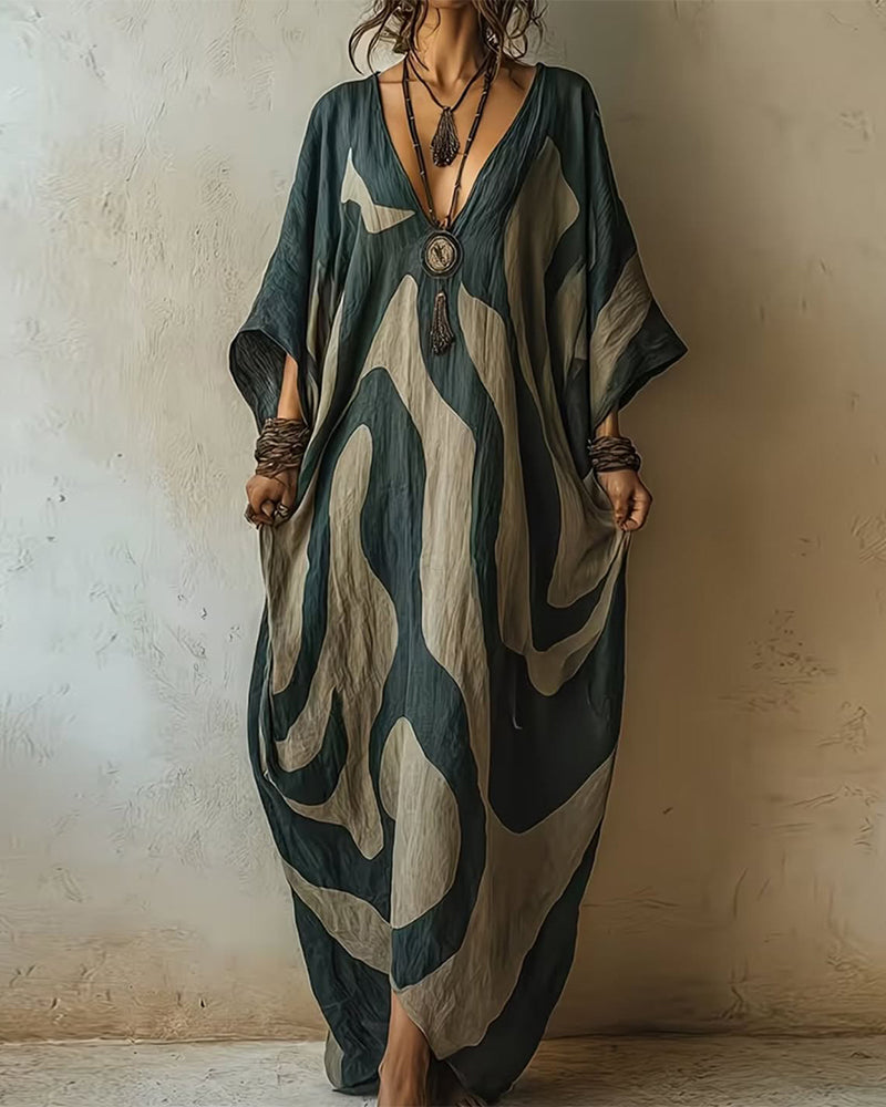BEAUMONT NICE | ROBE MAXI ABSTRAITE POUR FEMMES
