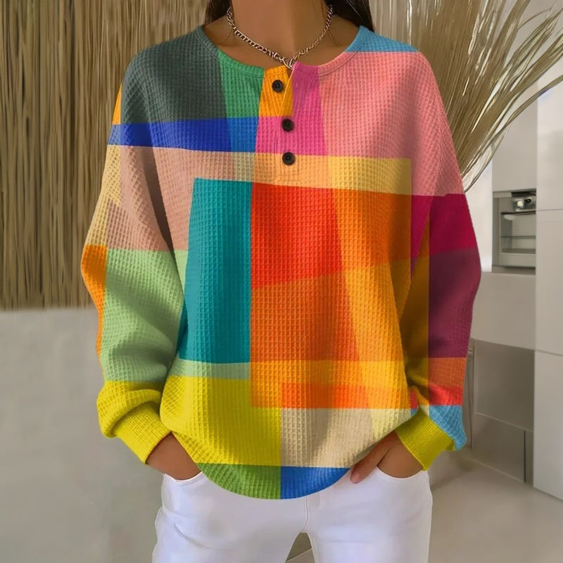 BEAUMONT NICE | PULL IMPRIMÉ À BOUTONS POUR FEMMES