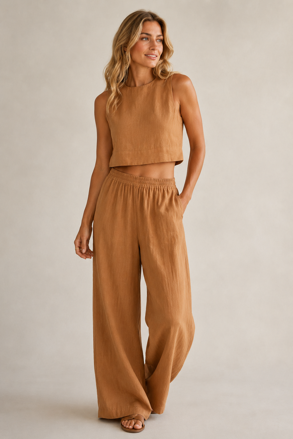BEAUMONT NICE | ENSEMBLE D'ÉTÉ À JAMBES LARGES POUR FEMMES