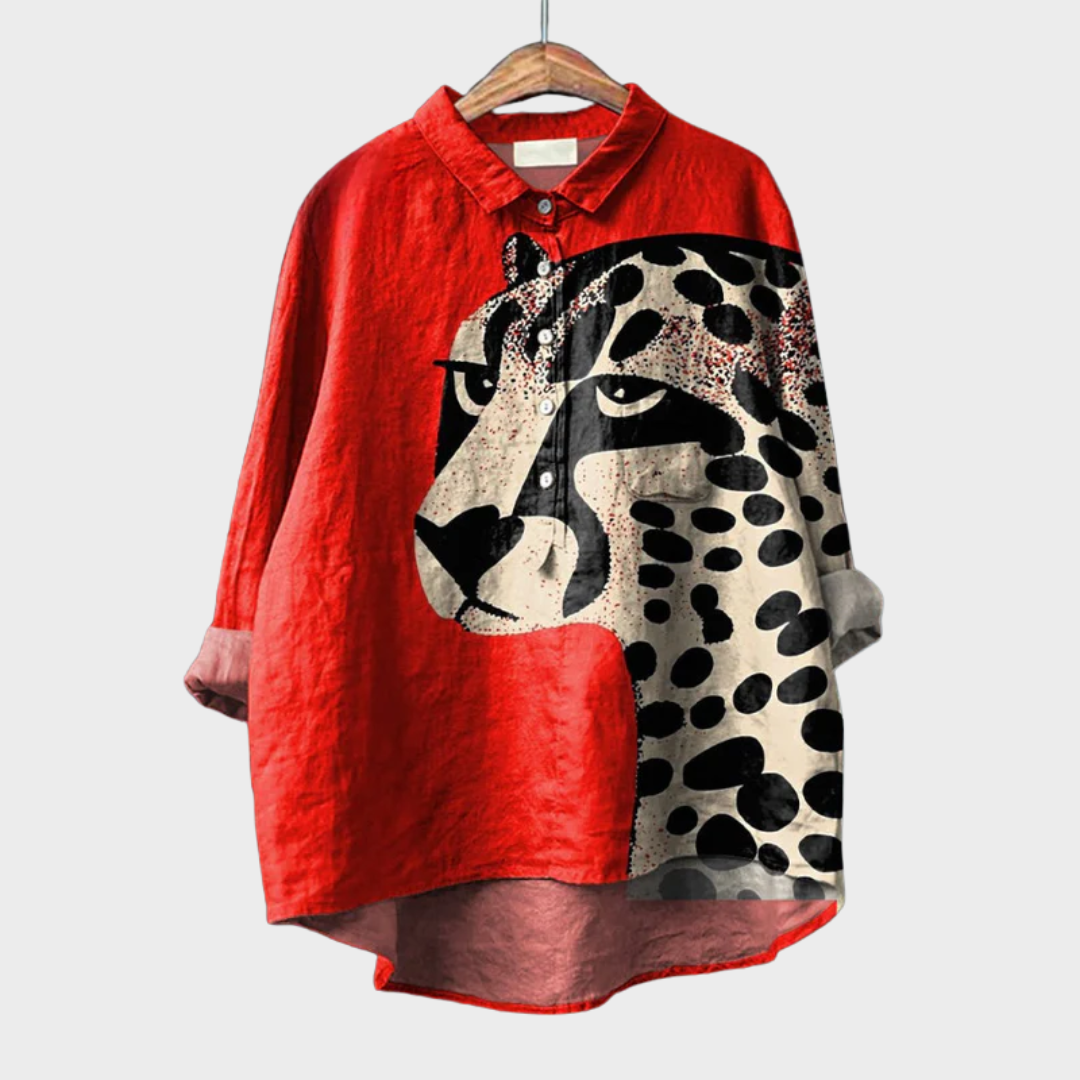 BEAUMONT NICE | BLOUSE IMPRIMÉ FÉLIN POUR FEMMES