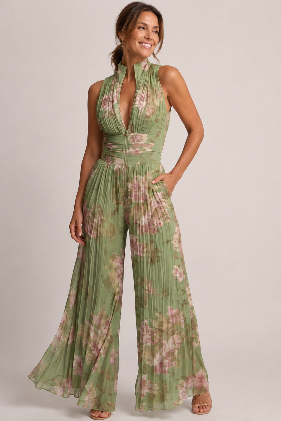 BEAUMONT NICE | COMBINAISON PLISSÉE À COL HALTER POUR FEMMES