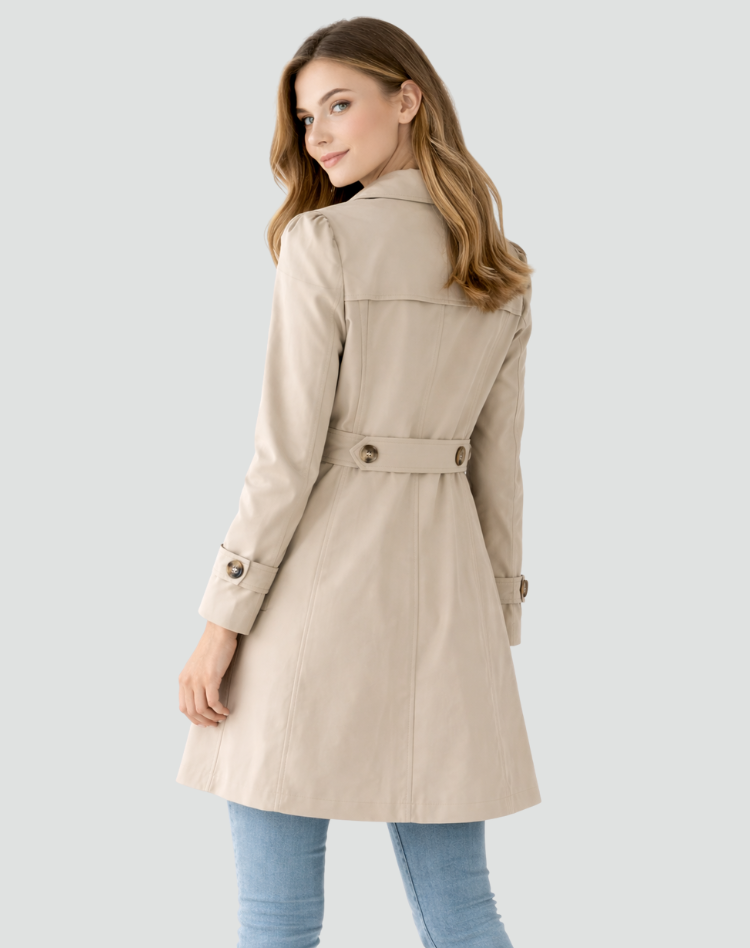 BEAUMONT NICE | TRANCHÉE MANTEAU CLASSIQUE À REVERS POUR FEMMES
