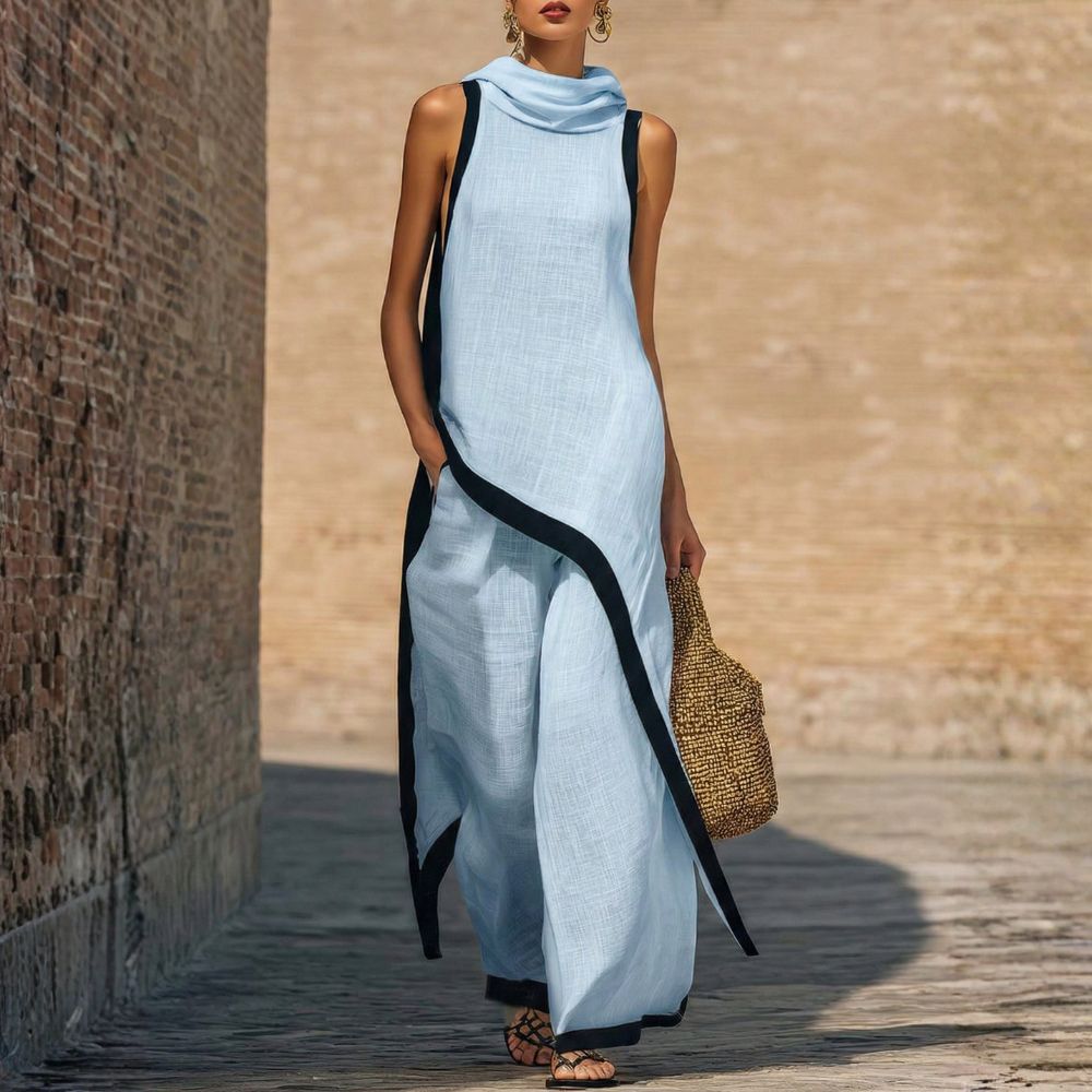 BEAUMONT NICE | ENSEMBLE EN LIN ASYMÉTRIQUE POUR FEMMES