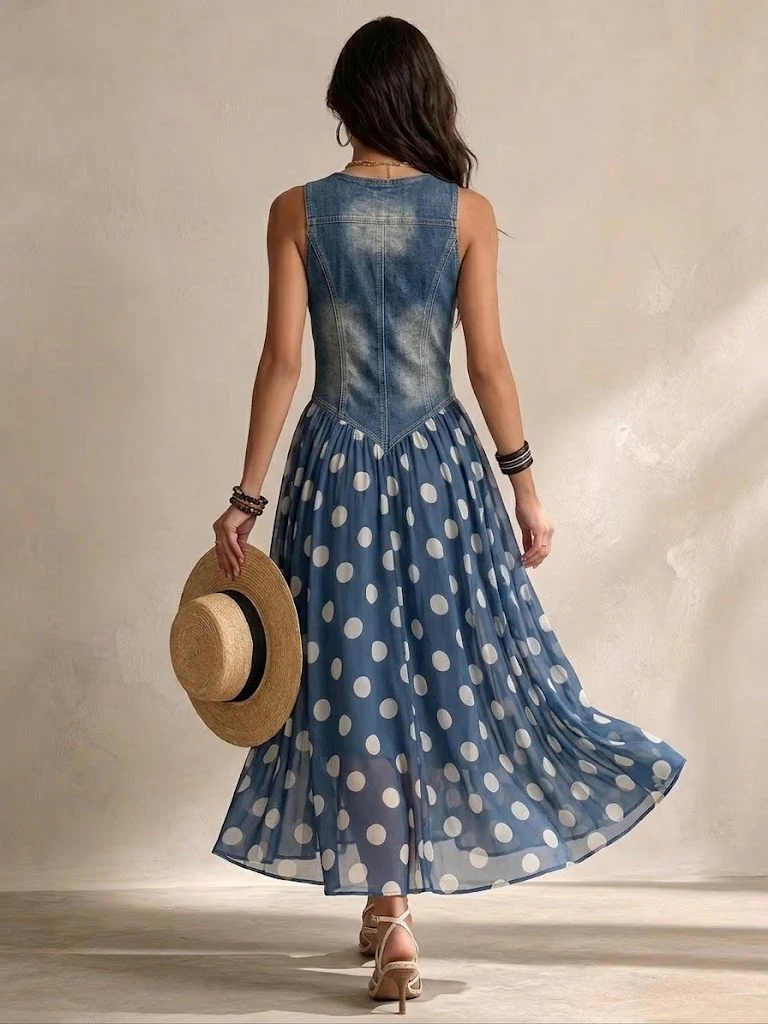 BEAUMONT NICE | ROBE MIDI À POIS POUR FEMMES