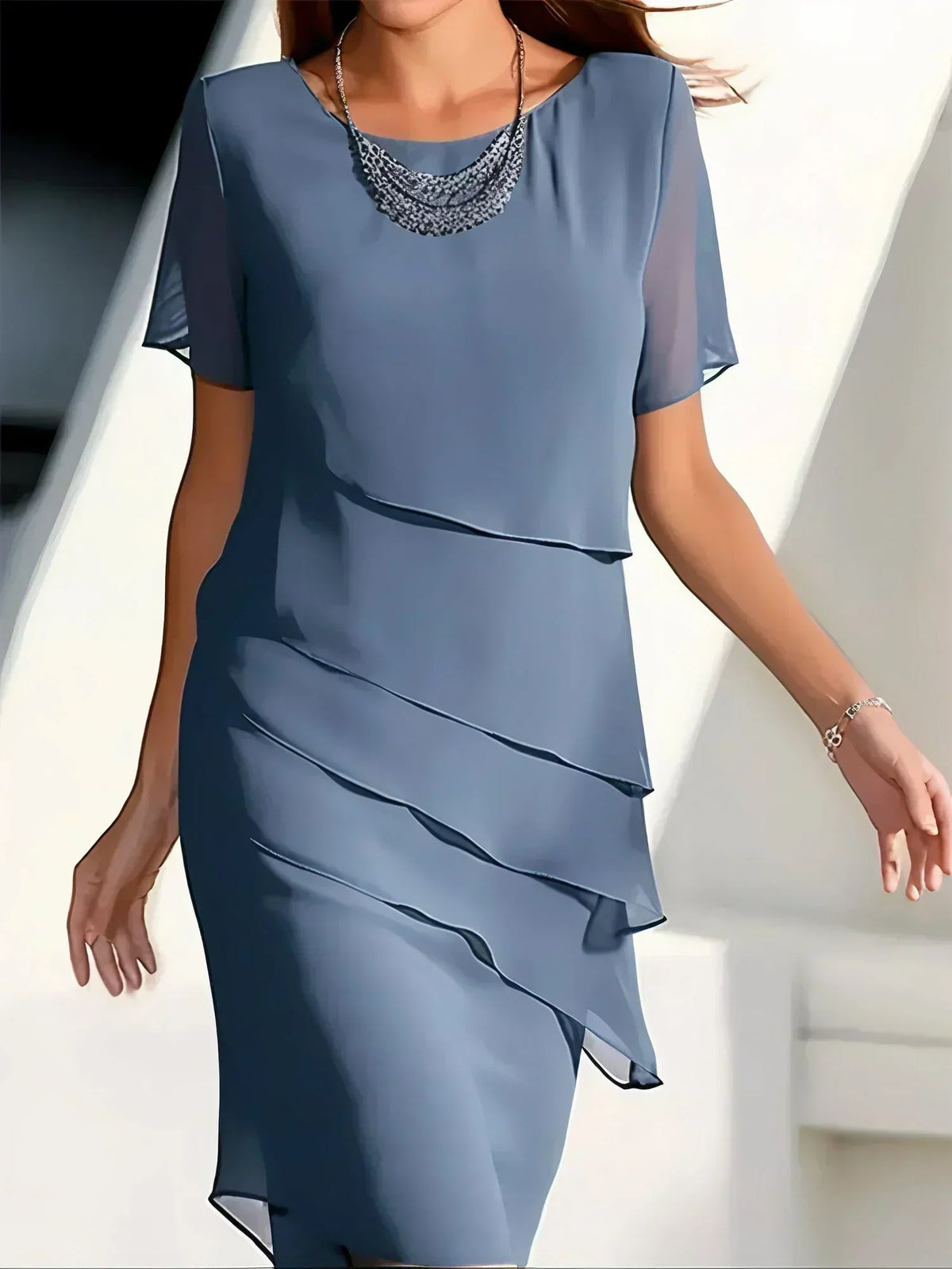 BEAUMONT NICE | ROBE ÉLÉGANTE À VOLANTS POUR FEMMES