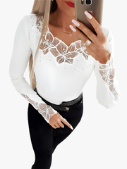 BEAUMONT NICE | HAUT COL V EN DENTELLE POUR FEMMES
