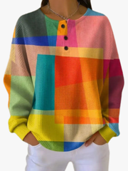 BEAUMONT NICE | PULL IMPRIMÉ À BOUTONS POUR FEMMES