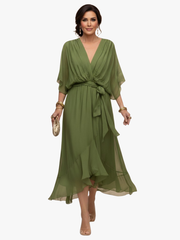 BEAUMONT NICE | ROBE EN MOUSSELINE À COL V POUR FEMME