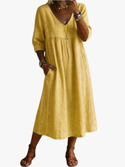 BEAUMONT NICE | ROBE MIDI CLASSIQUE COL V FEMME